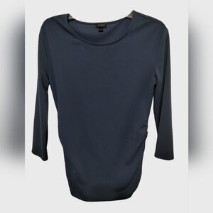 1800) Ann Taylor Factory Slate Blue Side Ruched Top Sizer Small
